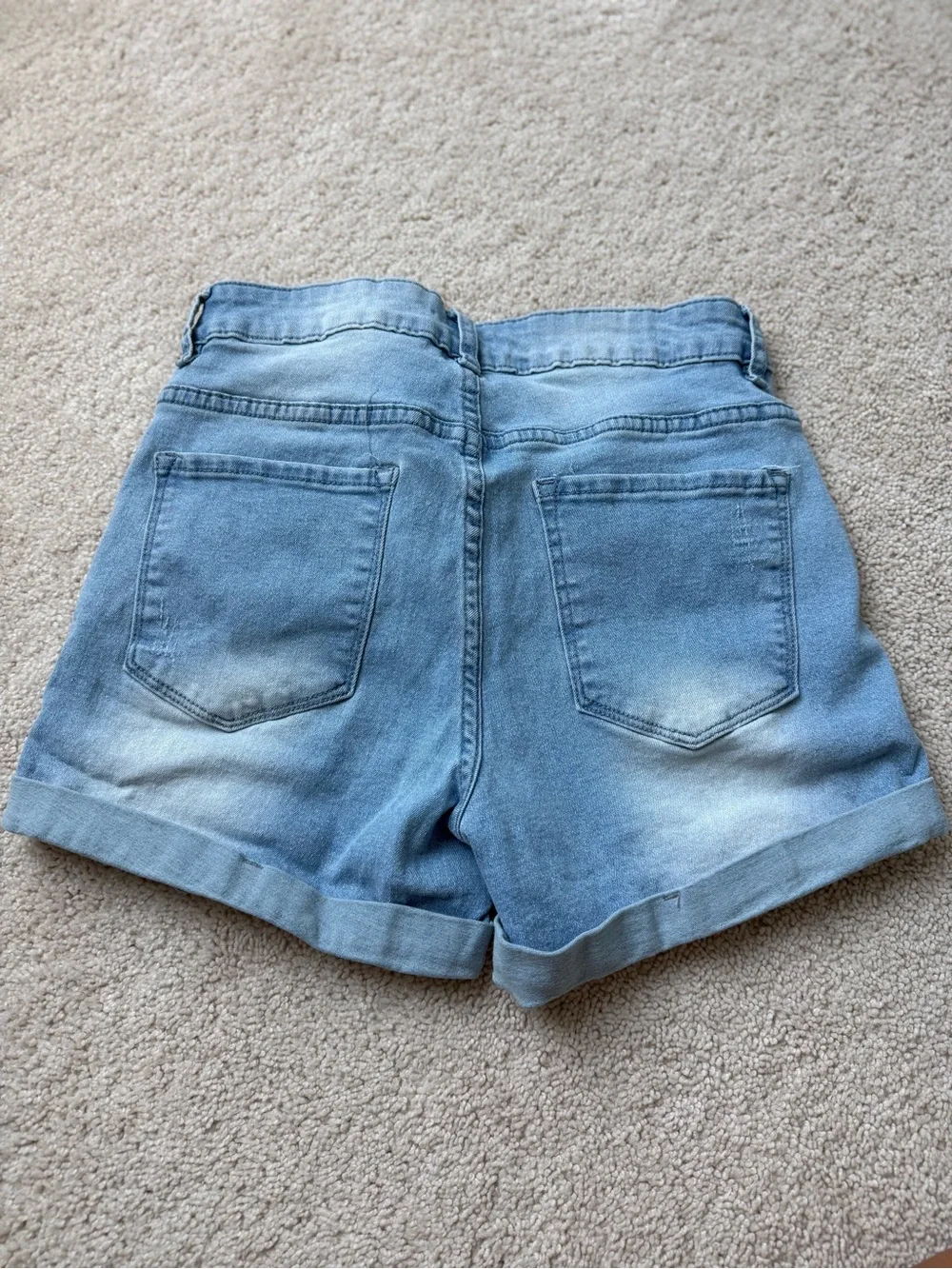 Light Wash Distressed Women’s Denim Shorts